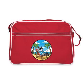 Ambiance estive de vacances à Raccoon Beach Cool - Sac Retro - rouge/blanc - Devant