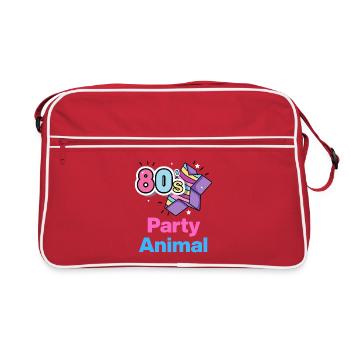 80s Party, Animal – Neon Wild! - Retro Bag - red/white - Front
