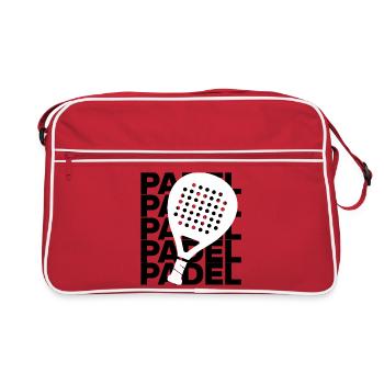 Padel Padel – Amour de raquette ! Roi et Reine de la Cour - Sac Retro - rouge/blanc - Devant