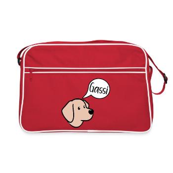 Promenages de chiens, chiots chiens, promenades - Sac Retro - rouge/blanc - Devant