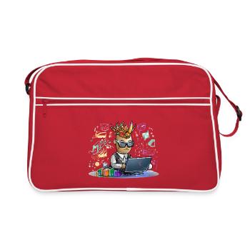 Infernal designer on laptop - Retro Bag - red/white - Front