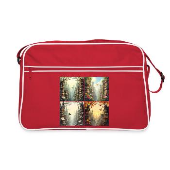 Four Seasons in the City of Books - Retro Bag - red/white - Front