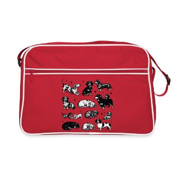 Teckel teckel rétro années 90 - Sac Retro - rouge/blanc - Devant