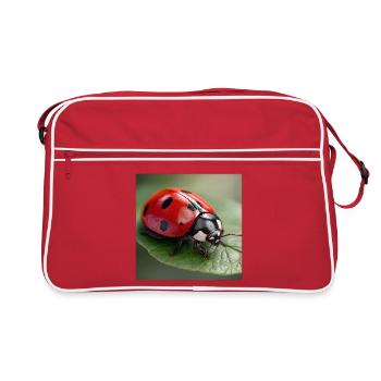 Lucky Charm Ladybug Macro Nature Design - Retro Bag - red/white - Front
