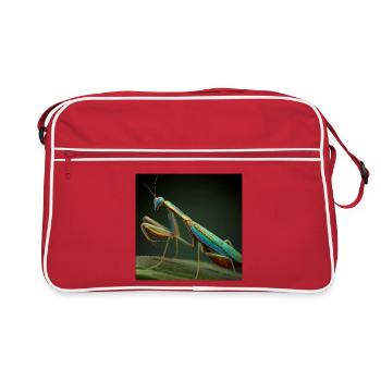 Mante irisée dans le style macro - Sac Retro - rouge/blanc - Devant