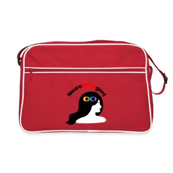 NeuroDivaGent as a superpower, neurodivergent - Retro Bag - red/white - Front