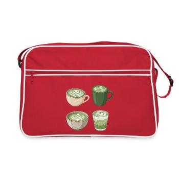 Matcha Love – Illustration de Matcha Latte sucré - Sac Retro - rouge/blanc - Devant