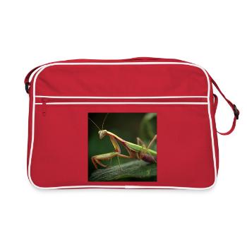 Praying mantis macro elegant mantis - Retro Bag - red/white - Front