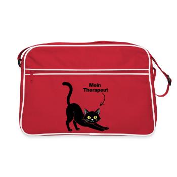 MON CHAT EST MON THÉRAPEUTE😻 CATLOVER NEZ POILU - Sac Retro - rouge/blanc - Devant