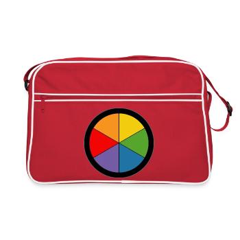 Roue des couleurs arc-en-ciel - Sac Retro - rouge/blanc - Devant