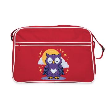 Oiseau de nuit au clair de lune - Sac Retro - rouge/blanc - Devant