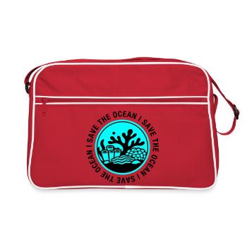 Save the Ocean - Retro Bag - red/white - Front