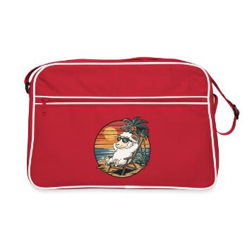 Moutons drôles sur le coucher de soleil des vacances d’été sur la plage - Sac Retro - rouge/blanc - Devant