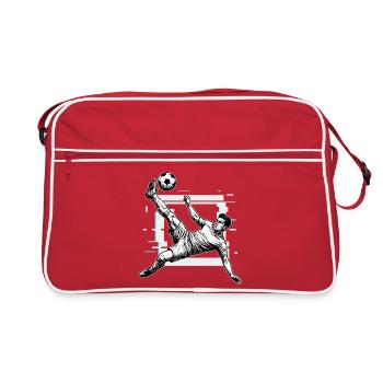 Tir de football Coup de pied de pied par-dessus Coup de pied latéral - Sac Retro - rouge/blanc - Devant