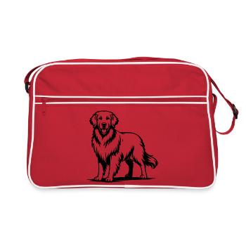 Golden Retriever with Proud Pose - Retro Bag - red/white - Front