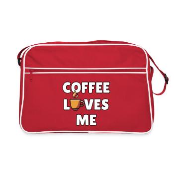 Coffee loves me – Funny coffee message - coffee humor - Retro Bag - red/white - Front