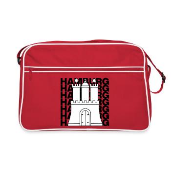 HAMBURG STADTTOR, HANSE SYMBOL HAMBURGLIEBE - Retro Tasche - Rot/Weiß - Vorne