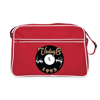 Vintage 1993 Vinyl-Design - Retro Tasche - Rot/Weiß - Vorne