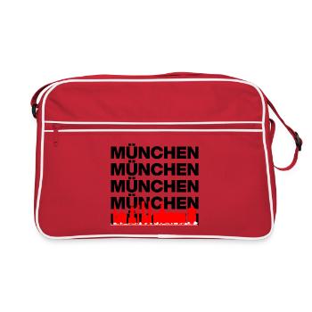 MÜNCHEN SKYLINE MUNICH ROTE STADT SERVUS - Retro Tasche - Rot/Weiß - Vorne