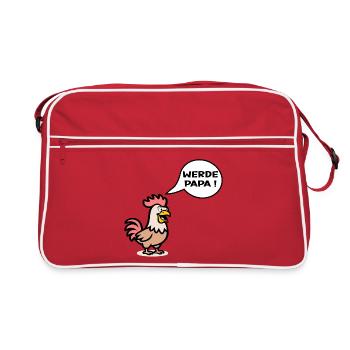 Papa Fermier - Éleveur de poulets - Sac Retro - rouge/blanc - Devant