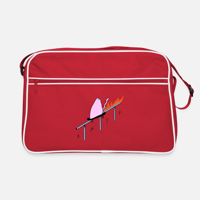 Easy_Cat - Sac Retro - rouge/blanc