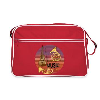 Musikinstrumente - Retro Tasche - Rot/Weiß - Vorne