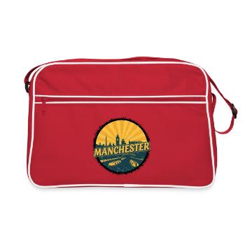 Insigne du canal vintage de la Skyline de la ville de Manchester - Sac Retro - rouge/blanc - Devant