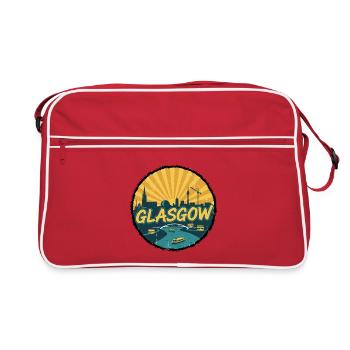 Badge rétro vintage de la Skyline de la ville de Glasgow - Sac Retro - rouge/blanc - Devant