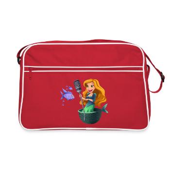 Karaoké sirène sur le net - Sac Retro - rouge/blanc - Devant