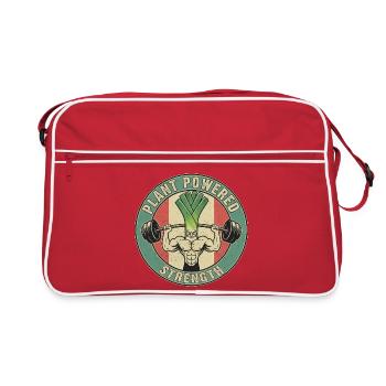 Strong Leek Weightlifting Design Fitness Vegan - Sac Retro - rouge/blanc - Devant
