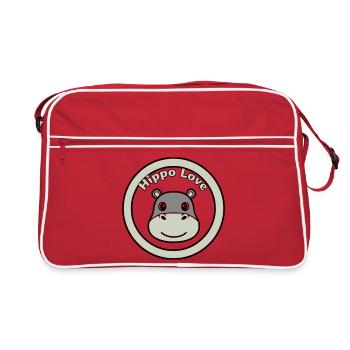 Hippo Love Hippo Logo Badge - Sac Retro - rouge/blanc - Devant
