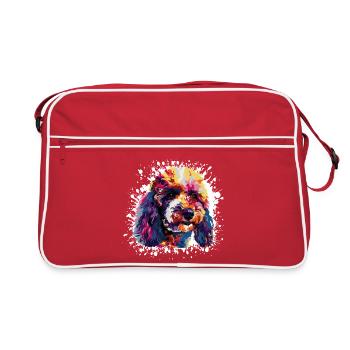 Éclaboussure de couleur Chien Animal Chien - Sac Retro - rouge/blanc - Devant
