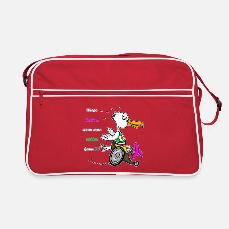 Marathon Möwe – Rennrolli Edition - Retro Tasche - Rot/Weiß