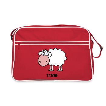 Schaf - Retro Tasche - Rot/Weiß - Vorne