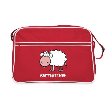 Rattenschaf - Retro Tasche - Rot/Weiß - Vorne