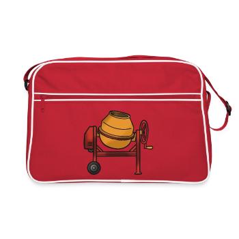 Illustration de dessins animés de bétonnière - Sac Retro - rouge/blanc - Devant