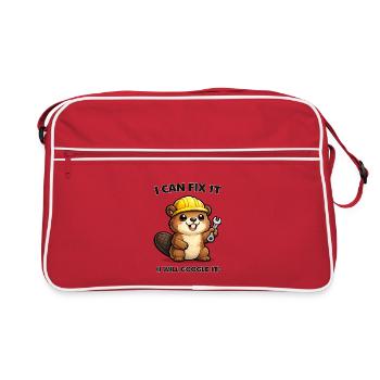 Biber Mechaniker: I Can Fix It - Retro Tasche - Rot/Weiß - Vorne