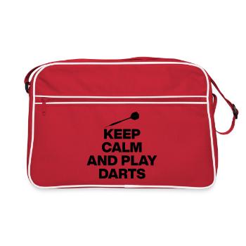 KEEP CALM AND PLAY DARTS! 180 PFEILE - Retro Tasche - Rot/Weiß - Vorne