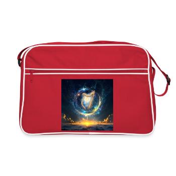Harfe in Cosmic Dawn - Retro Tasche - Rot/Weiß - Vorne