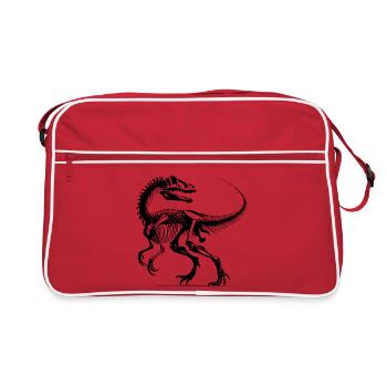 Raptor - J’étais le patron... devant la météorite - Sac Retro - rouge/blanc - Devant