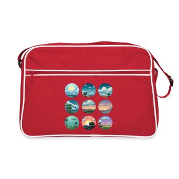 Paysages circulaires du soleil - Sac Retro - rouge/blanc - Devant