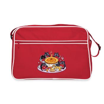 Kawaii Panda Pizza Fest - Sac Retro - rouge/blanc - Devant