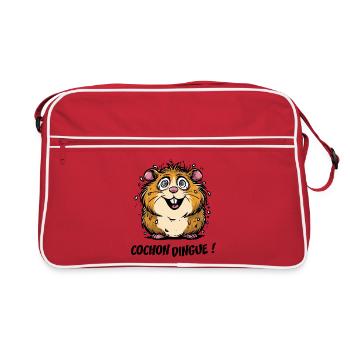 COCHON DINGUE ! - Sac Retro - rouge/blanc - Devant
