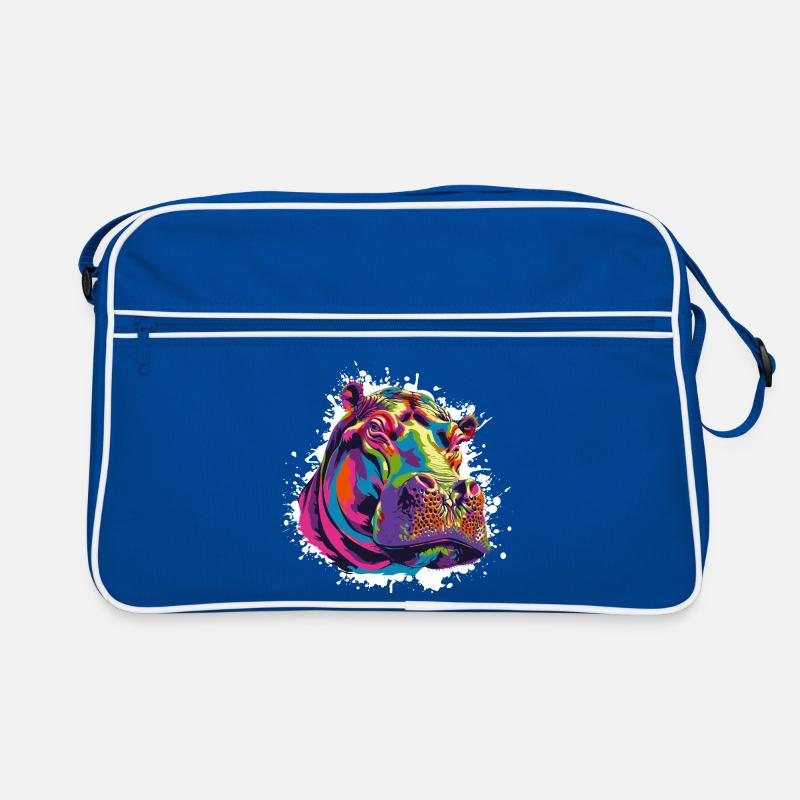 Nilpferd Kunst Comic Retro Tasche