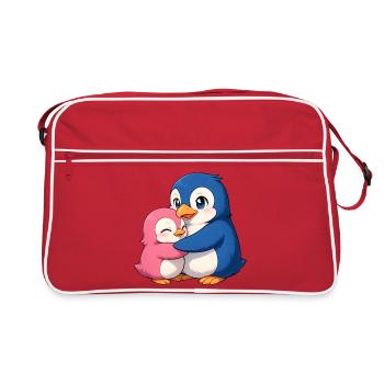 Des amis pingouins câlins - Sac Retro - rouge/blanc - Devant