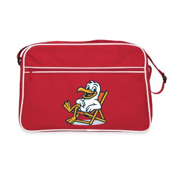 Canard décontracté sur chaise longue - Sac Retro - rouge/blanc - Devant