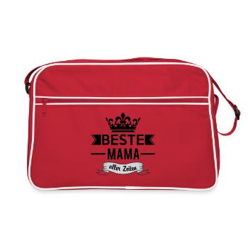 Beste Mama Aller Zeiten mit Krone - Retro Tasche - Rot/Weiß - Vorne