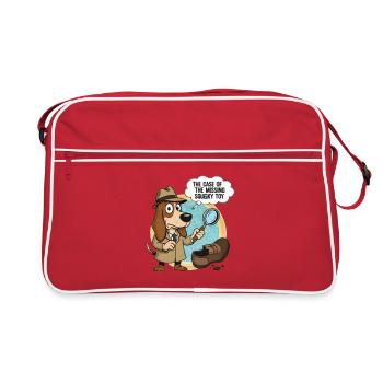 Chien détective et jouet disparu - Sac Retro - rouge/blanc - Devant