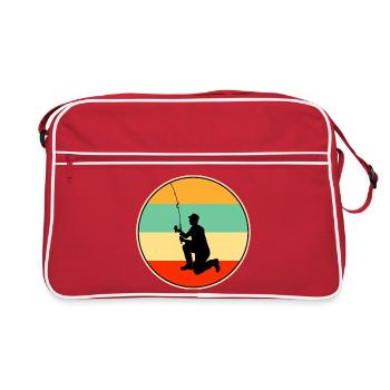 Papa Pêcheur Rétro Vintage Pêcheur Papa - Sac Retro - rouge/blanc - Devant