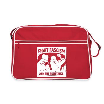 Silhouette antifasciste Lutte contre le fascisme Résistance - Sac Retro - rouge/blanc - Devant